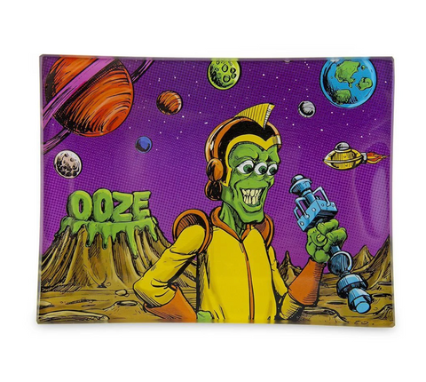 Ooze Sm. Glass Rolling Tray- Invasion